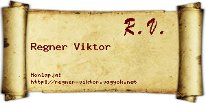 Regner Viktor névjegykártya